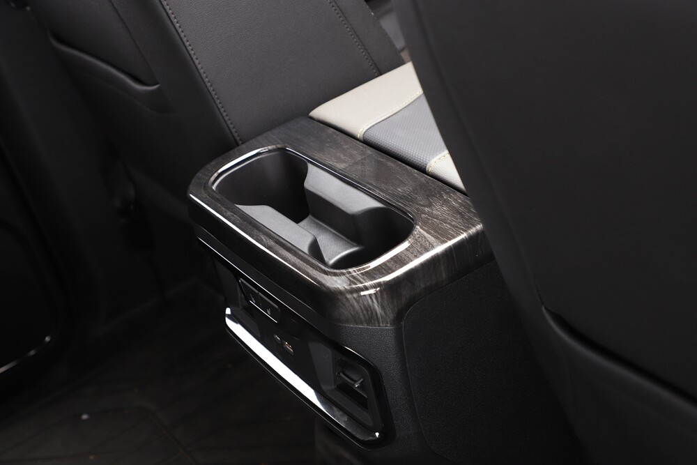 Black Wood Armrest Box Rear Cup Holder Panel Trim for Chevy Silverado 1500 2019+