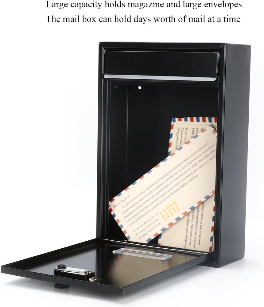 Locking Mailbox Wall Mounted Vertical- Mail Boxes with Combination Lock Large C