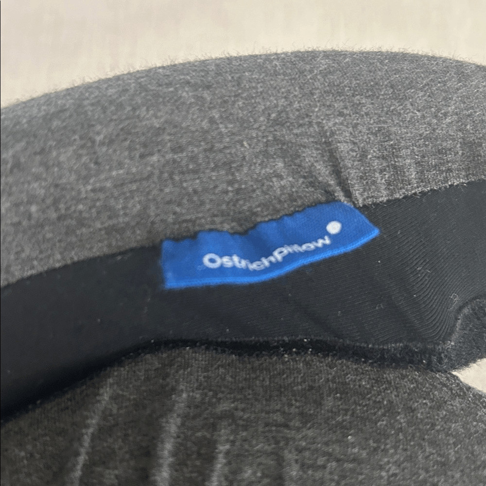 OSTRICHPILLOW Go Neck Pillow, Grey/Black, NWT open box. Display item