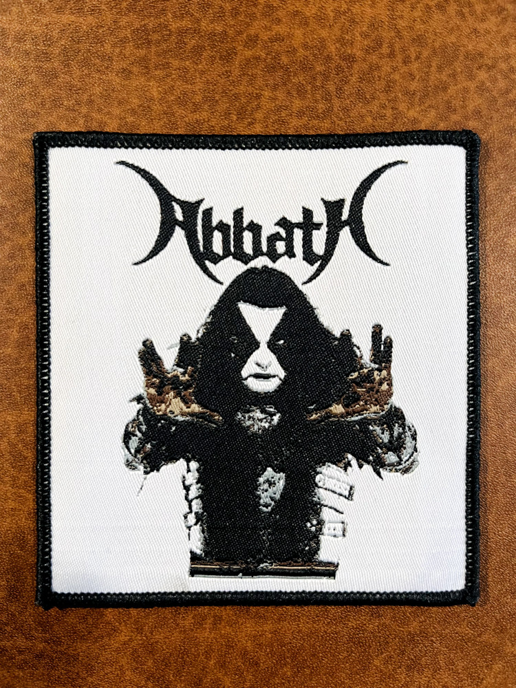 ABBATH, SEW ON BLACK BORDER WOVEN PATCH