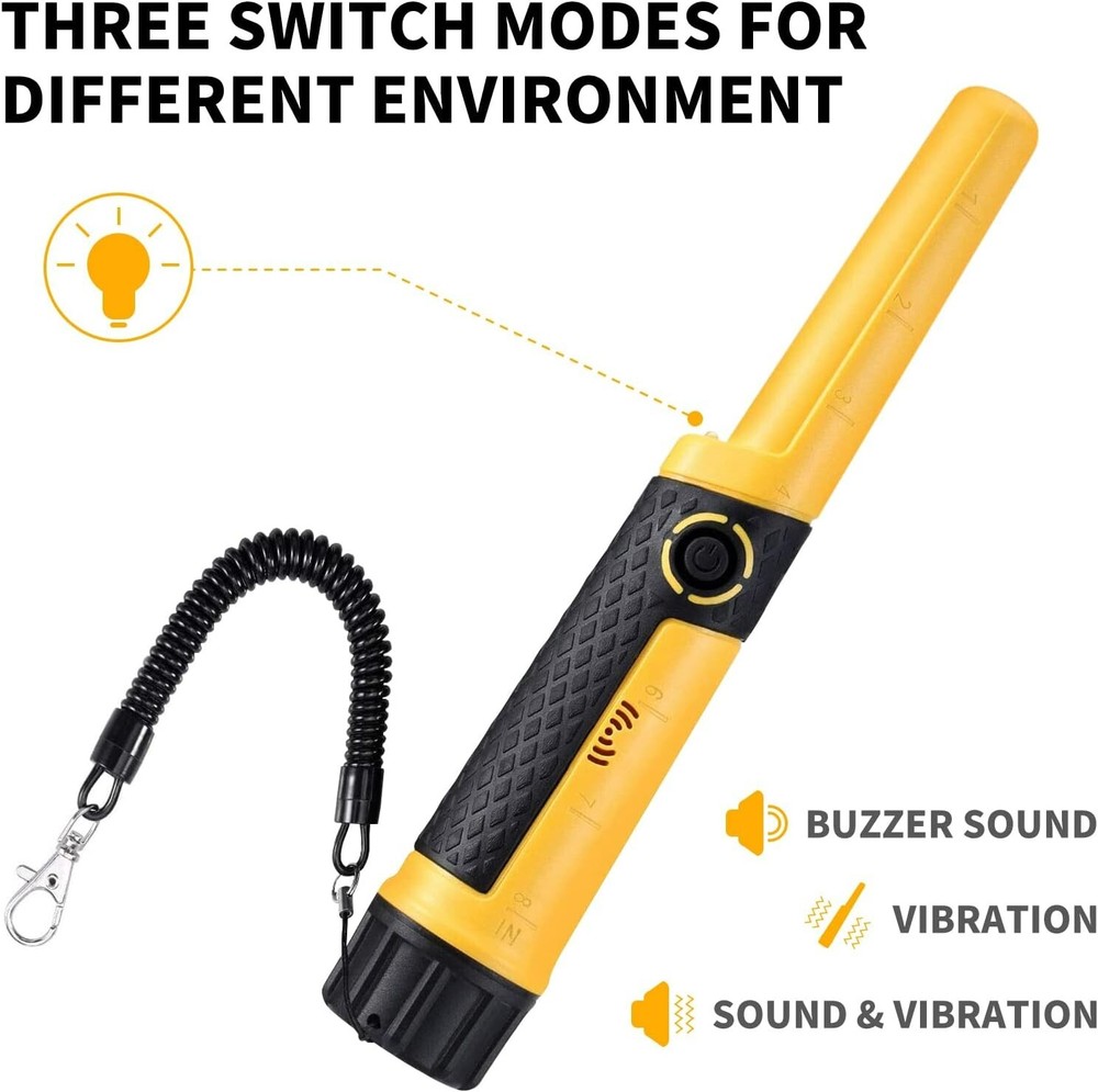 Pinpointer Wand: 5’’ Detection Depth, Lightweight & Fully Waterproof