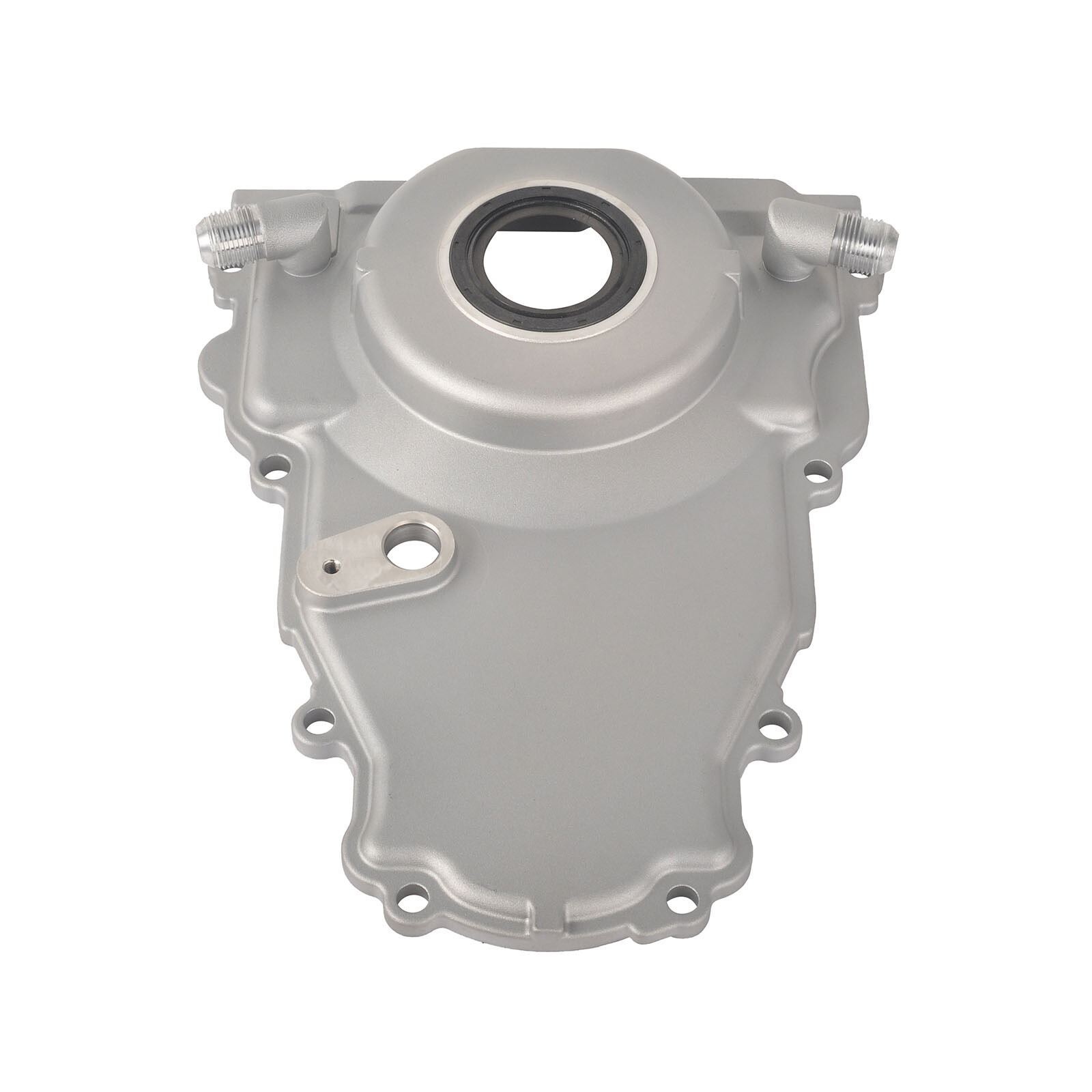 For LS Gen 4 Front Engine Timing Chain Cover w/10AN Twin Turbo Oil Drain Fitting