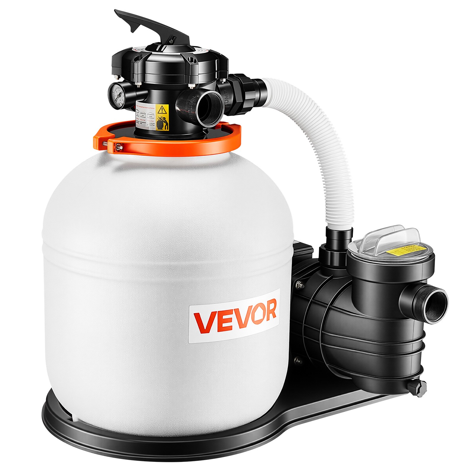 VEVOR FlashPure Sand Filter Pump for Above Ground Pools 16 in 4400 GPH 1HP Timer