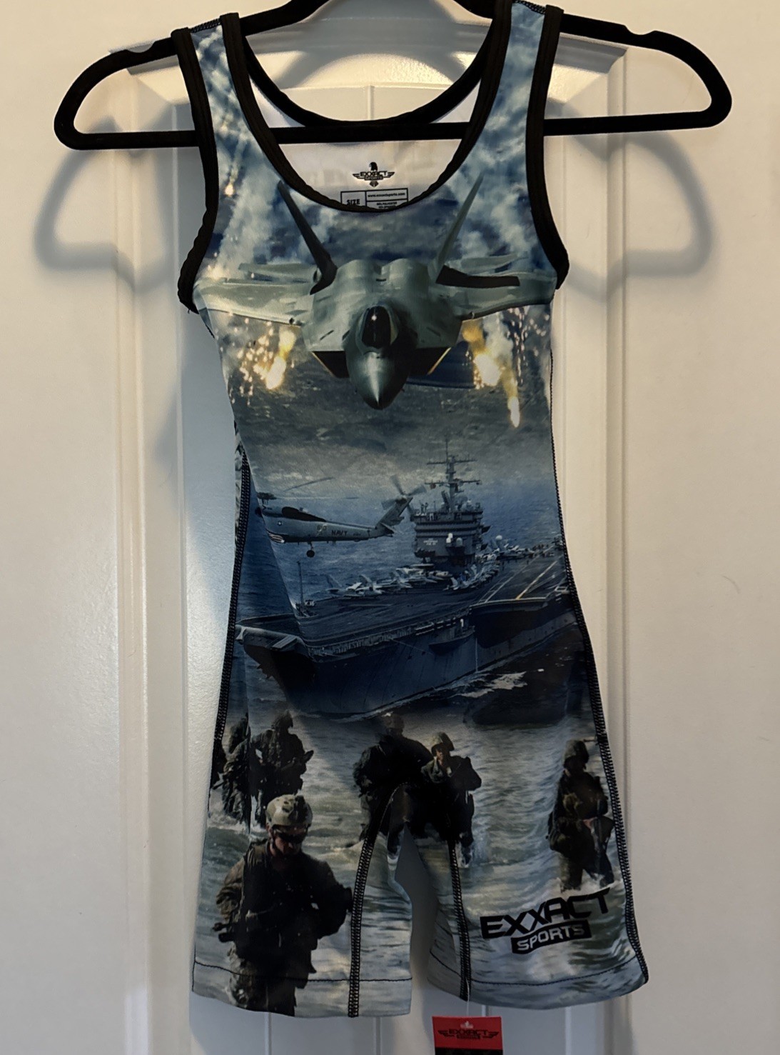 Exxact Sports Sublimated Wrestling Singlet US Army Youth Small