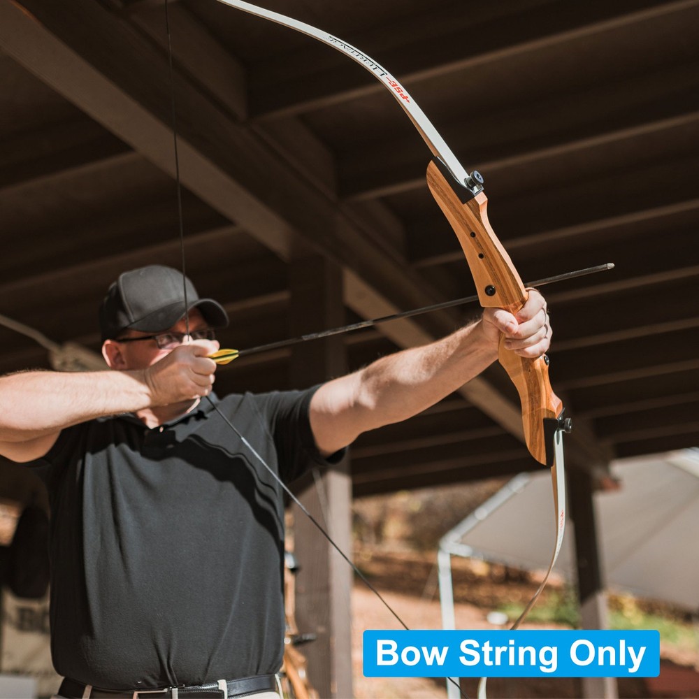 14 Strands Bow String Replacement for AMO 66" Recurve Bow String Black Brown