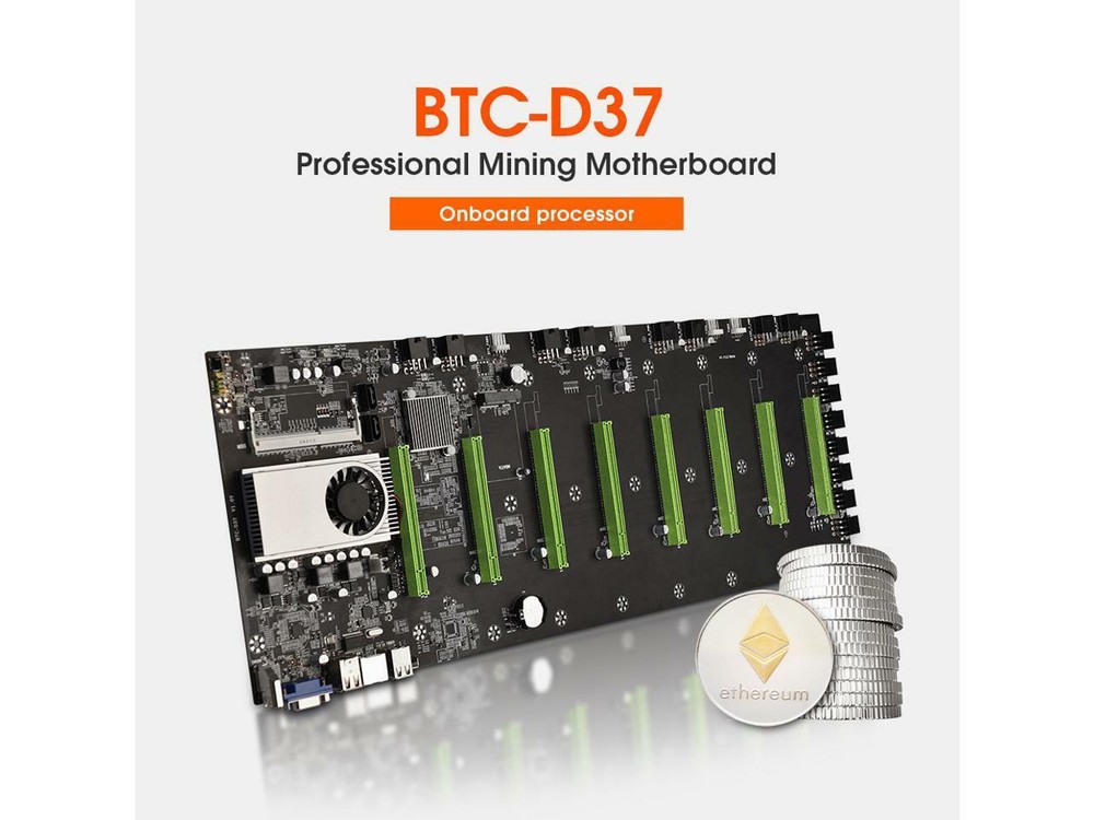 USA Ship BTC-37 Riserless Mining Motherboard 8Gpu Bitcoin Crypto Ethereum Mining