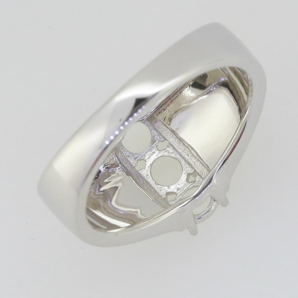 Sterling Silver Semi Mount Ring Setting Round RD 4x4mm White Topaz