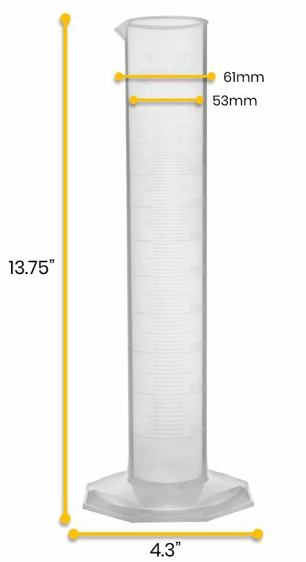 Eisco Labs 500ml Graduated Cylinder, Class B - US Sourced Polypropylene