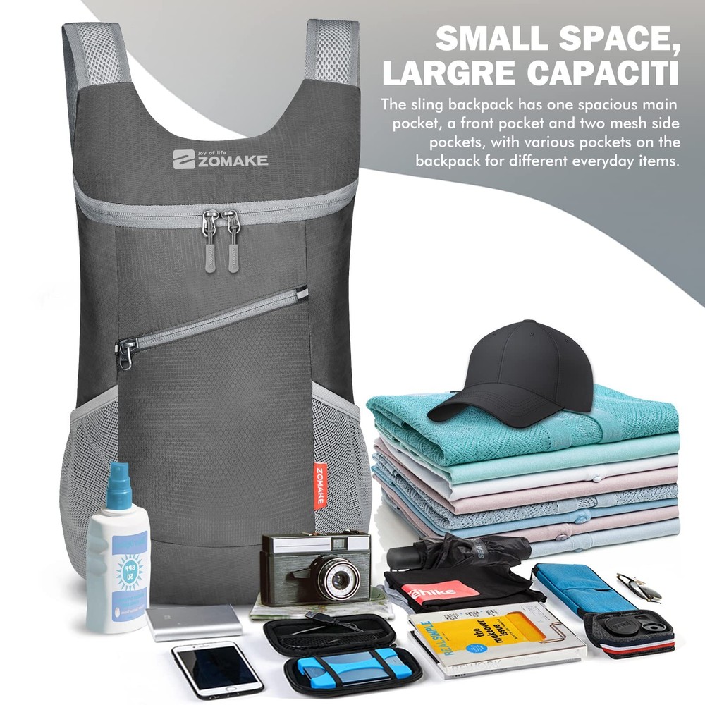 Lightweight Packable Backpack 14L - Foldable Backpack Small Daypack Hiking Ba...