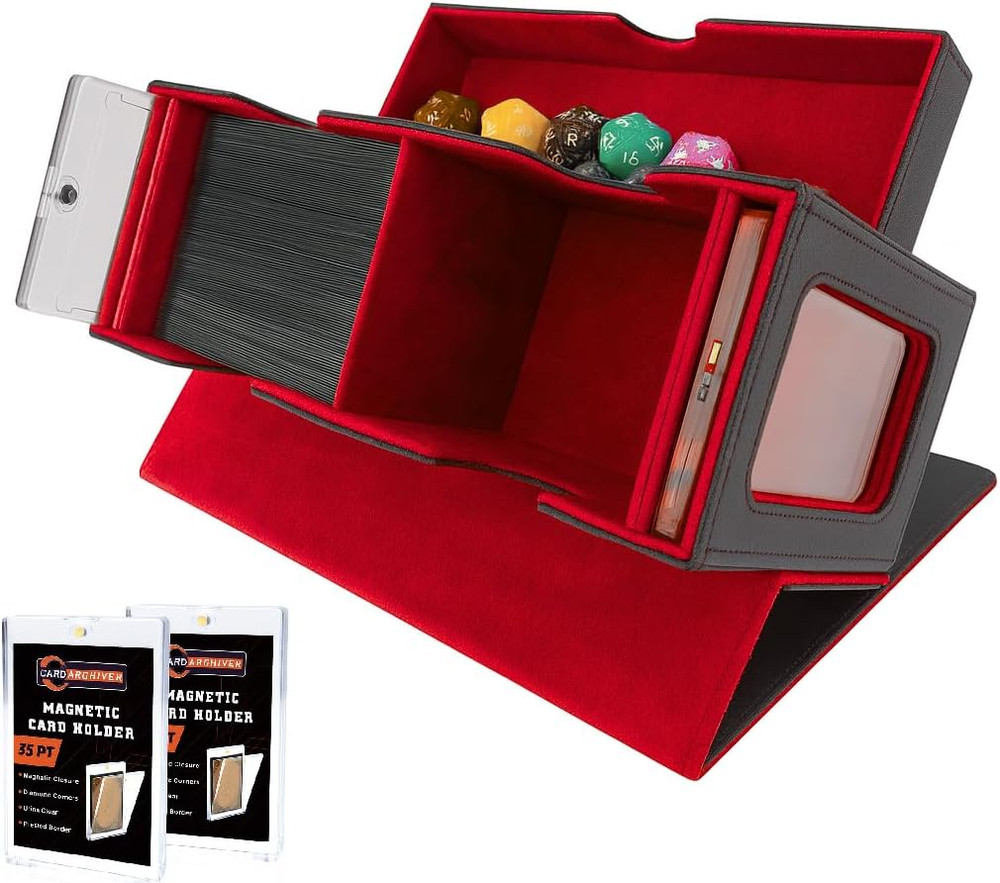 Card Deck Box, MTG Commander Card Deck Box, 2 Commander Display, Fits 200 Double