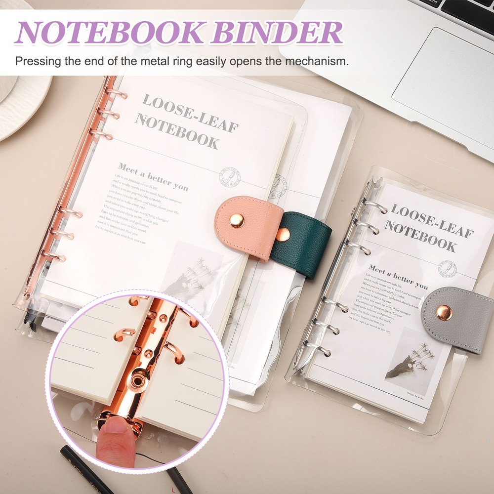 9-Ring B5 Notebook Binder with 90 Sheets Lined Paper for Planner, Gray