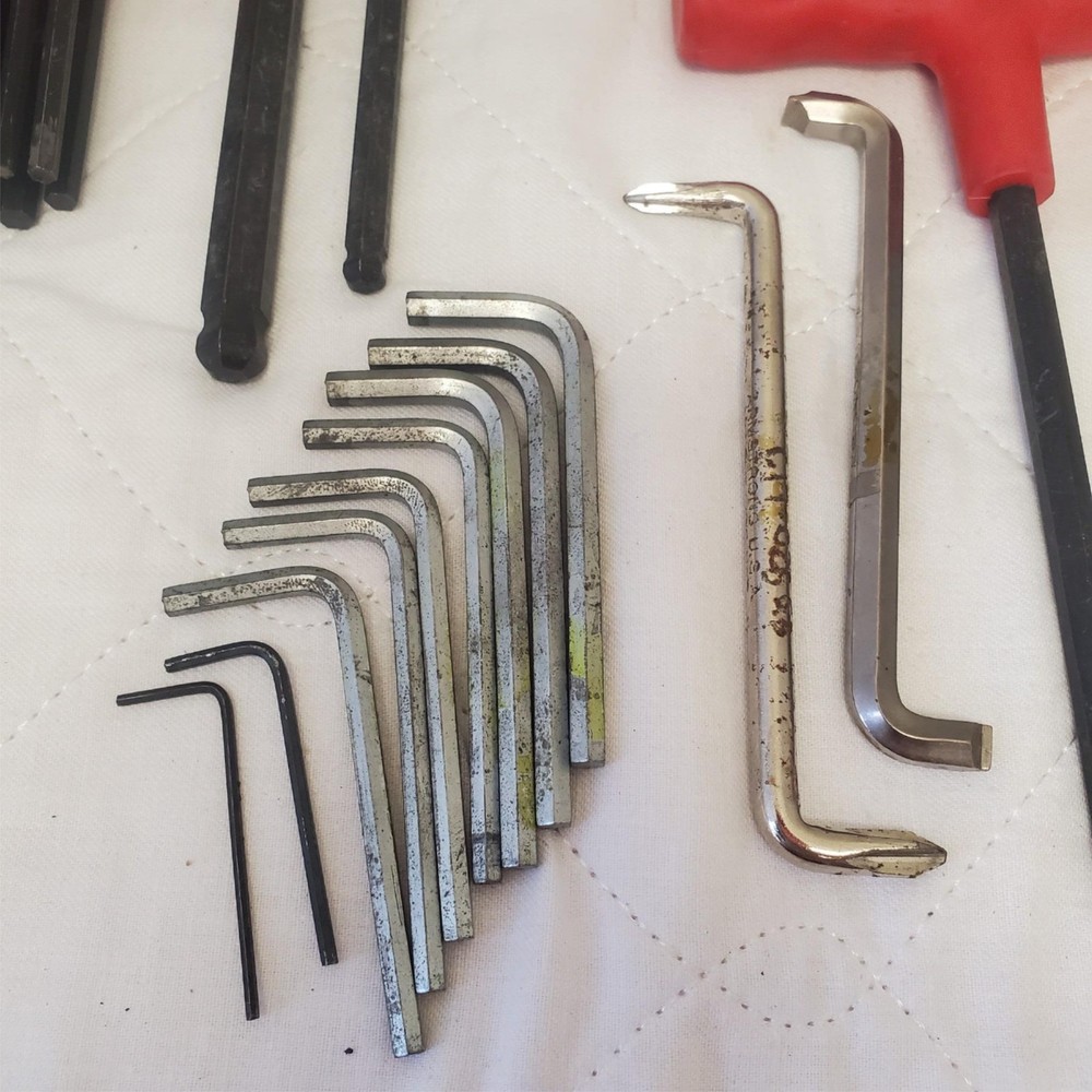 Assorted hand tools Allen hex keys screwdrivers gauges tools mixed lot 902
