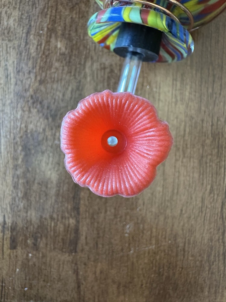 Multicolor Glass Orb Hummingbird Feeder