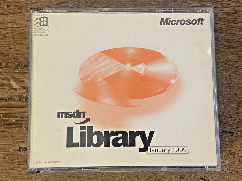 Microsoft MSDN Library 1999 CD-Rom for Windows NT Windows 98 with CD Key