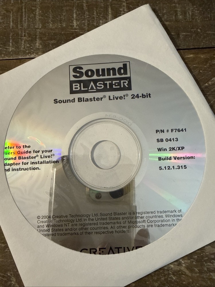Sound Blaster Live 24-bit Software PC Cd Rom