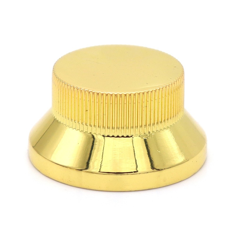 4 Pcs Metal Hat Top Flat Top Bass Knobs Guitar Knobs Push-in Control Knobs Gold