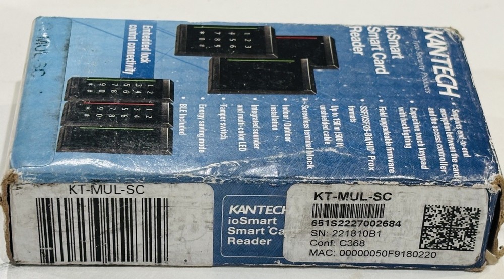 KANTECH Access Control System KT-MUL-SC ioSmart Card Mullion Reader