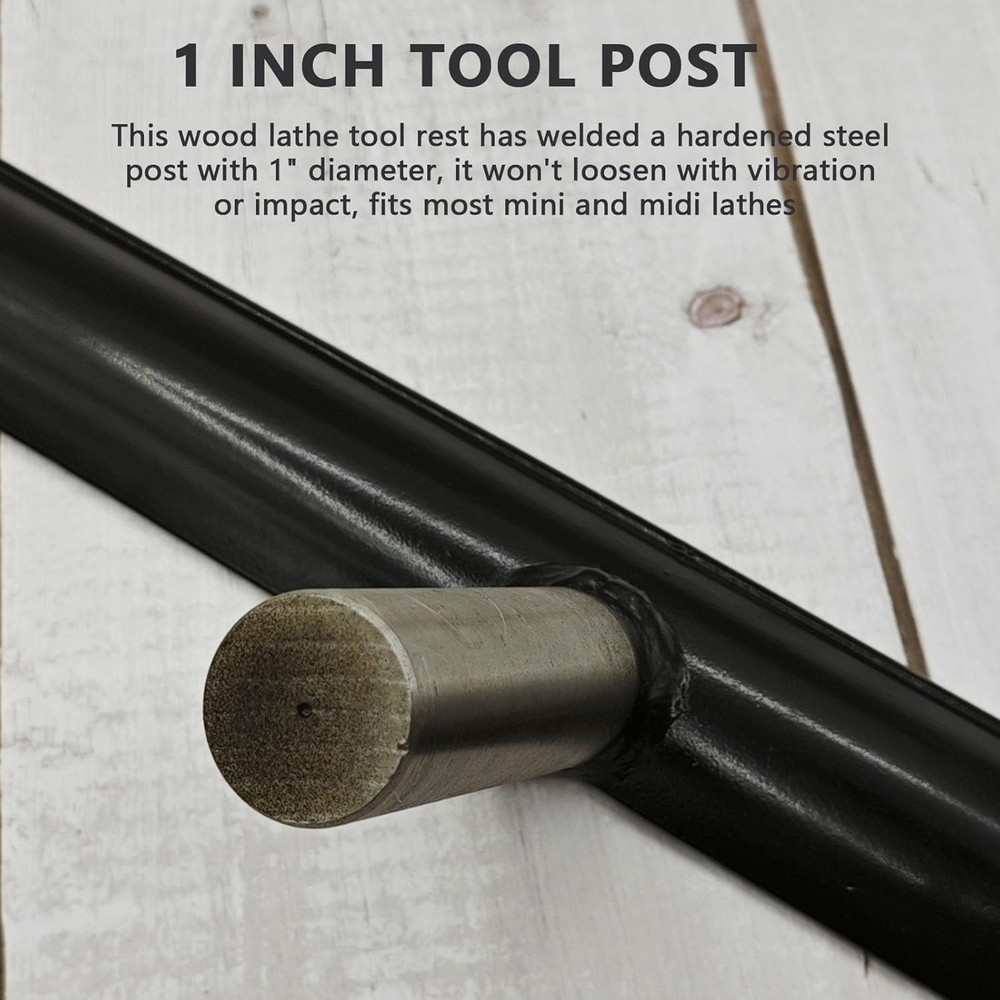 Durable 1-Inch Post Lathe Tool Rest - Concave Design for Enhanced Control