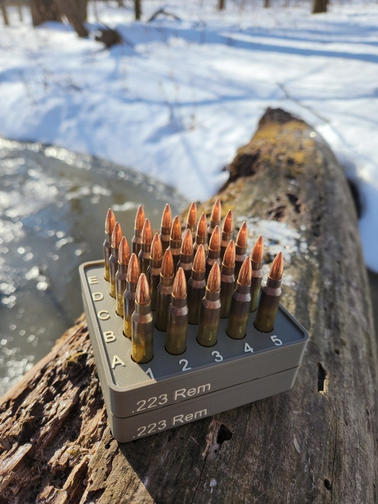 Reloading trays/ blocks, stackable, many different colors and calibers to pick