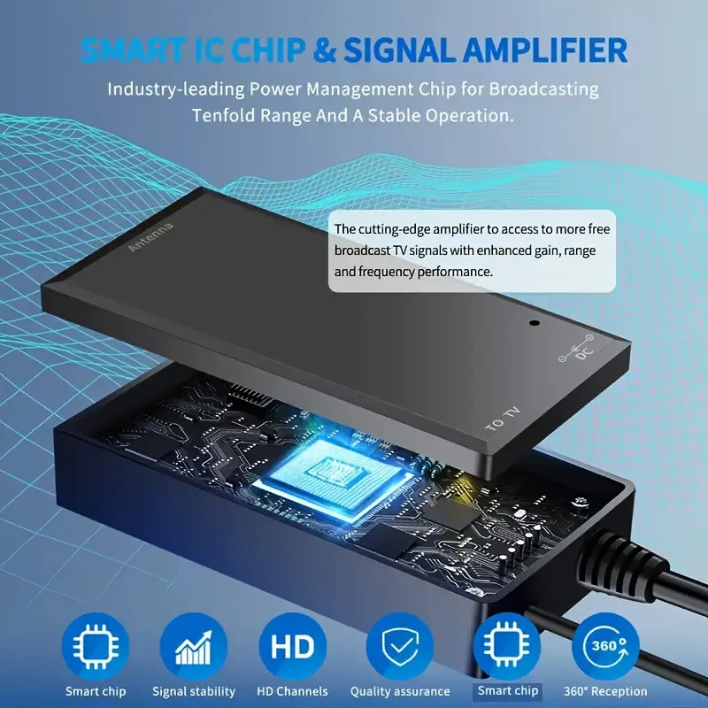 5600 Miles Digital TV Antenna 1080P 4K Waterproof HDTV Amplified Outdoor Indoor