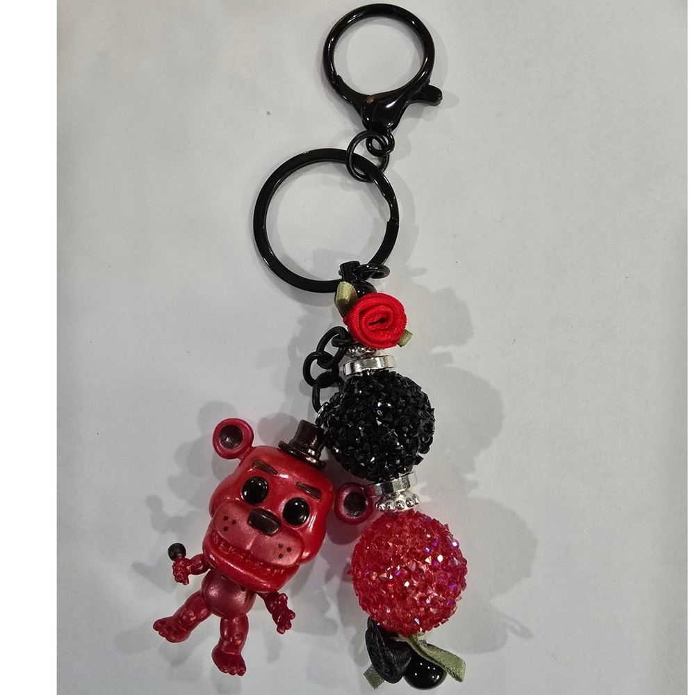 Handmade Reworked Mini Vinyl Figure Beaded Keychain