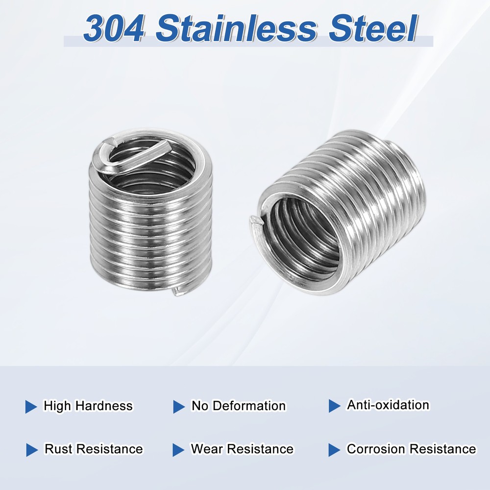 20pcs Wire Thread Inserts M6x1 Metric 2D 12mm Helical Threaded Sleeve