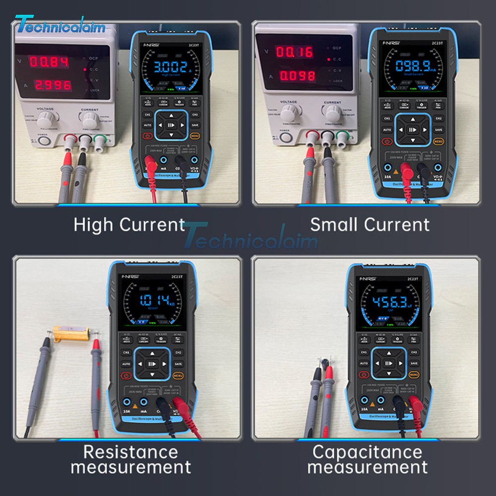 FNIRSI 2C23T Handheld Digital Oscilloscope Multimeter Function Signal Generator