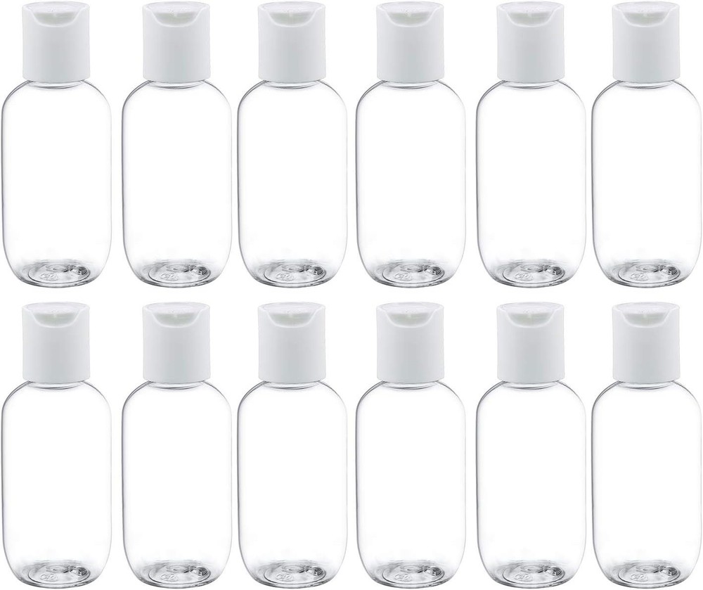 Convenient 12-Pack 60ml Refillable Bottles with Flip Cap for Essential Oils