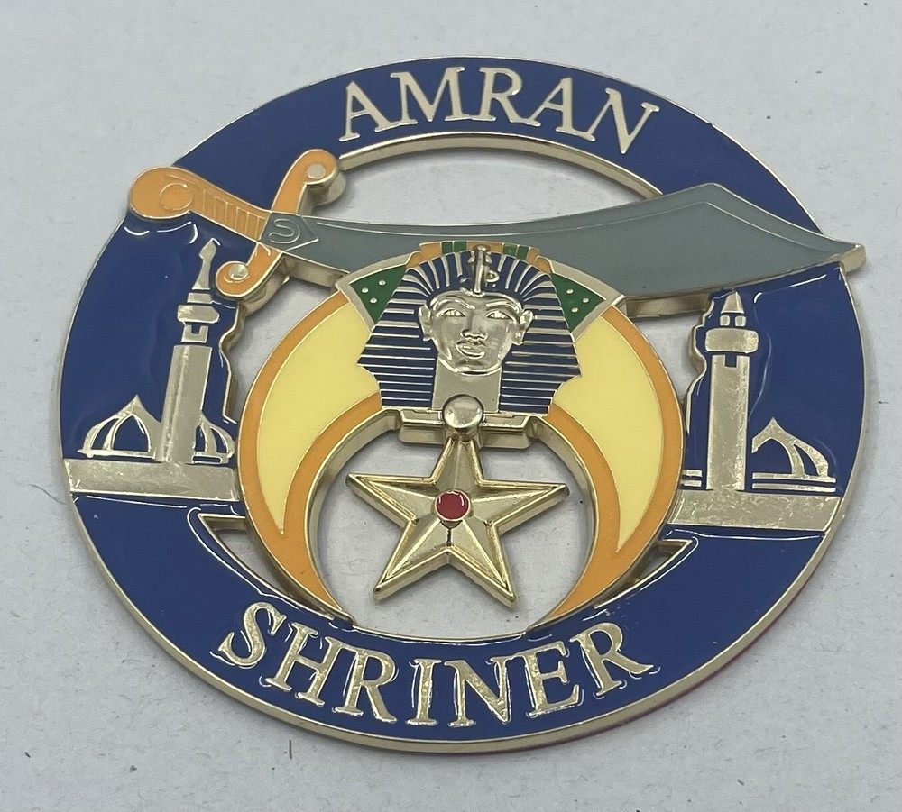 AMRAN SHRINER Blue Cut Out Car Emblem
