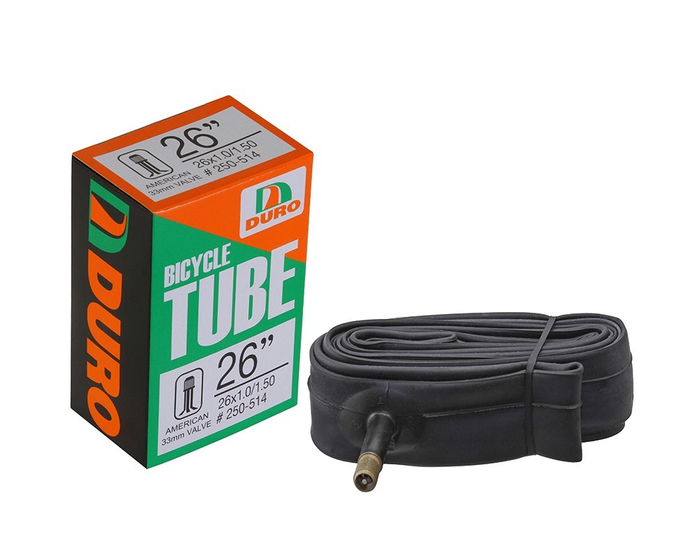DURO BICYCLE TUBE 26 X 1.0/1.25/1.50 33MM STANDARD SCHRADER/VALVE