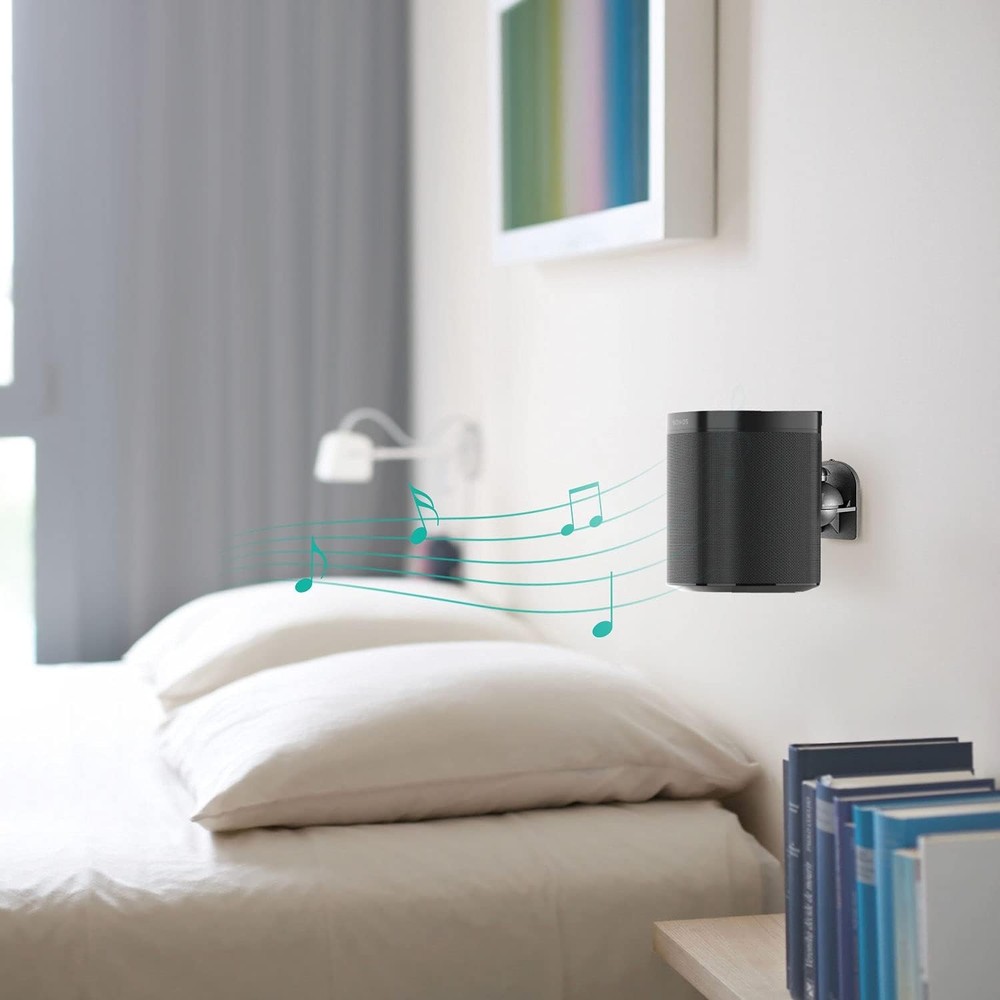 WALI Speaker Wall Mounts, Bookshelf Mount 4 Pack, Black