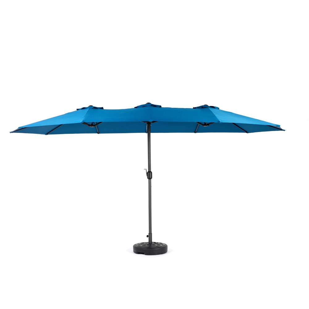 14.8 Ft Double Sided Outdoor Umbrella Rectangular Large with Crank