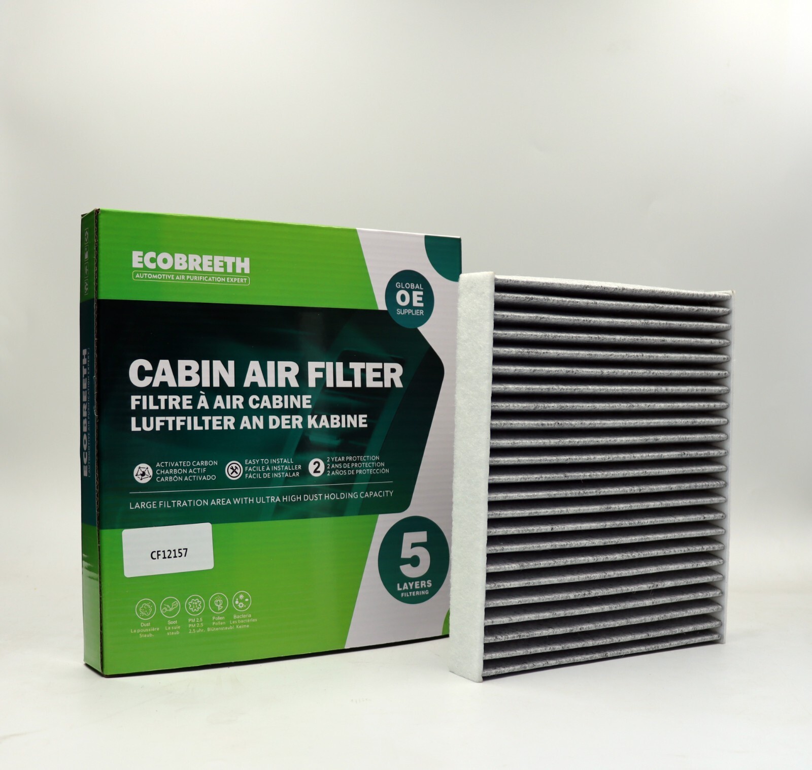 ECOBREETH Cabin Air Filter CF12157 for Toyota Rav4 Prius Prime Corolla Camry