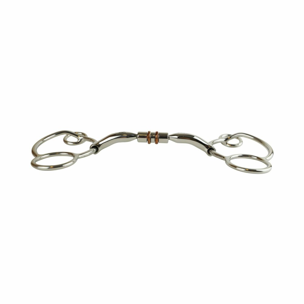 AK Universal Loose Ring Horse Riding Bit Rotary Double Cooper Roller Snaffle Bit