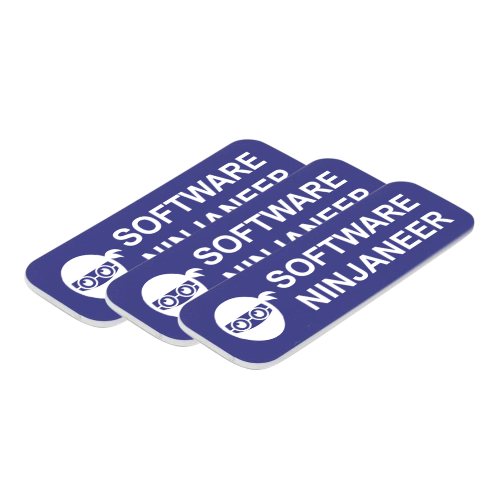 Software Ninjaneer 1 x 3" Name Tag/Badge, (3 Pack)