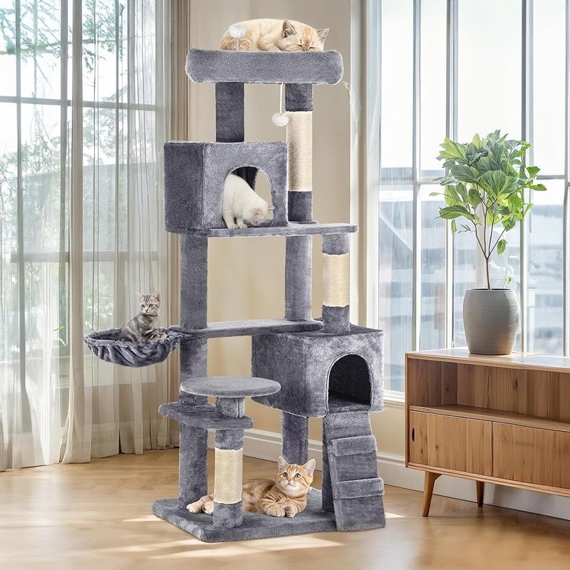 Multi Cat Tree W/ Scratching Posts Hideouts Interactive Play Station Indoor Cats