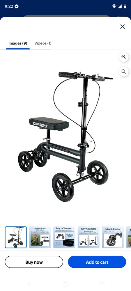 Knee Scooter Steerable Walker for Foot