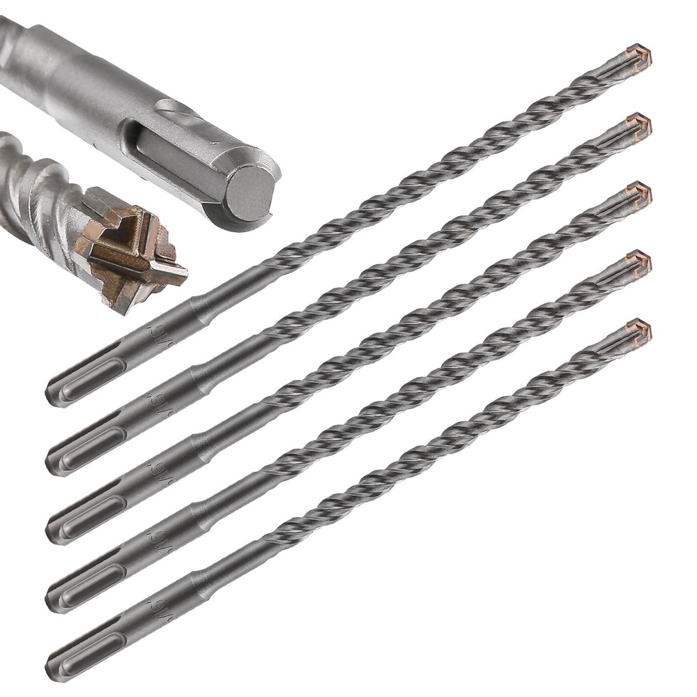 Wensilon 5PCS 5/16" Carbide Drill Bit Set 8" Cross Type Double Thread Bits