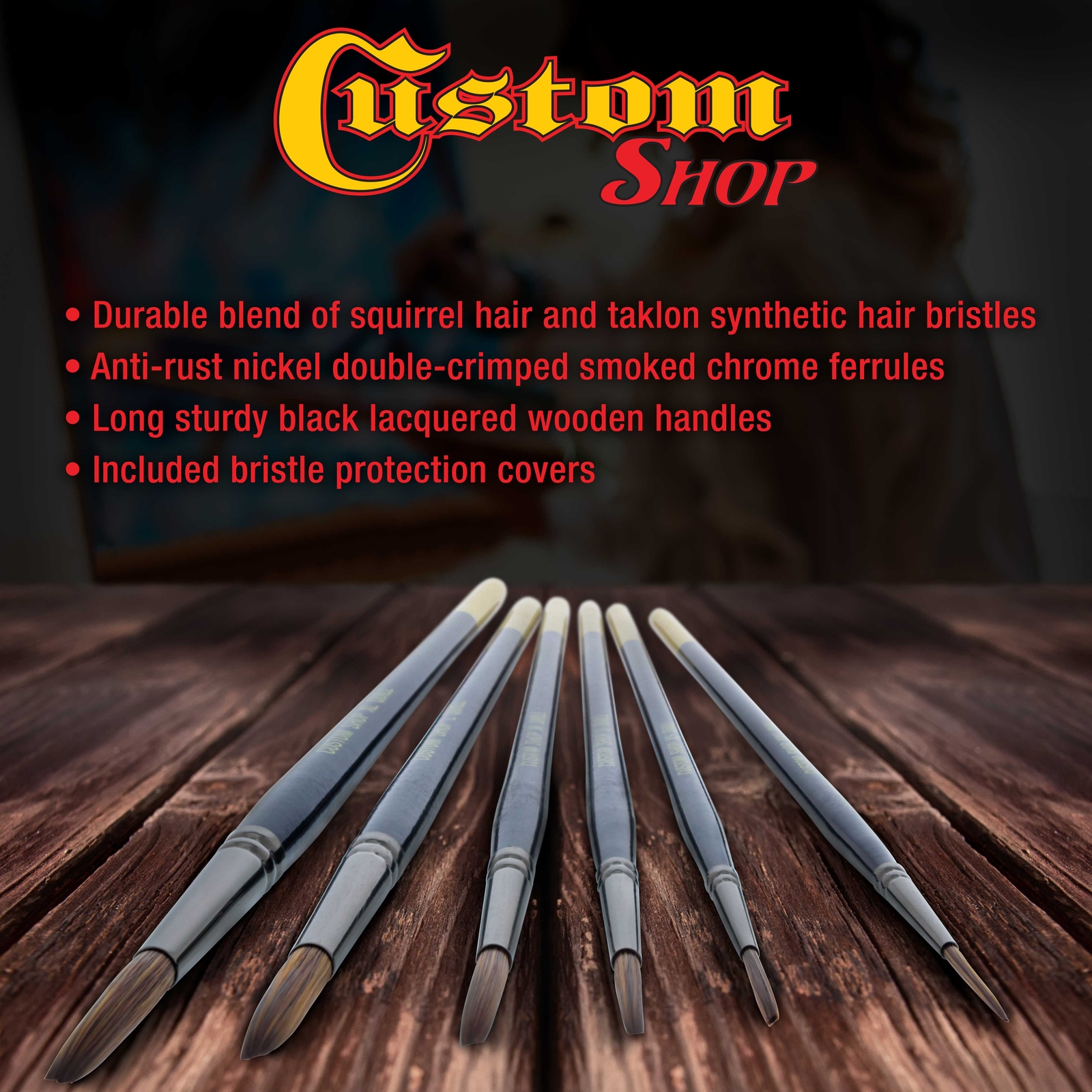 6 Sign Painting Lettering Quill Brushes, Sizes XL LG MED SM XSM XXSM Paint Brush