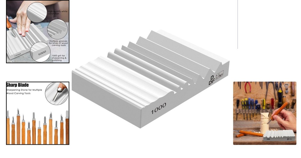 1000 Grit Sharpening Whetstone with Extra Grooves for Chisels and Gouges