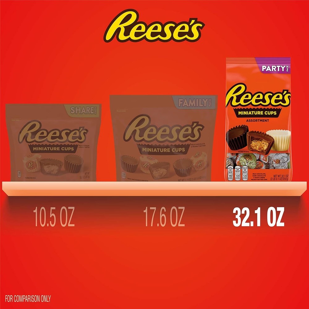 Individually Wrapped Assorted Peanut Butter Cups - 32.1 Oz Candy for Sharing