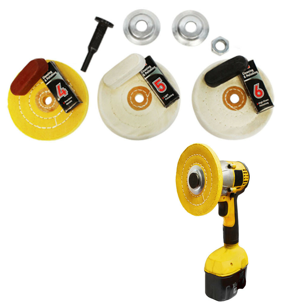 Cleaning & Polishing Buffer Pads Set with Drill Chuck Arbor & Compound Kit