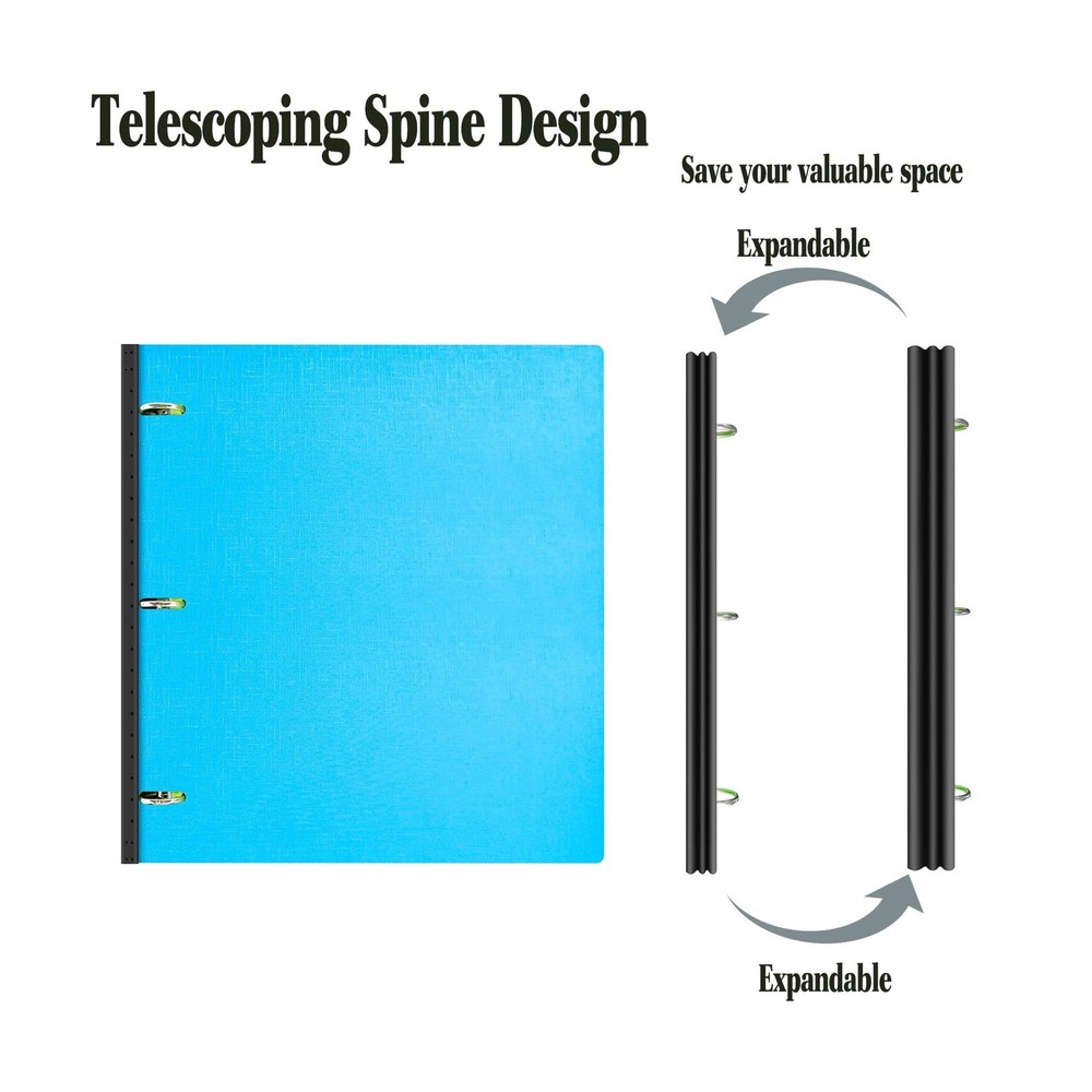 INFUN Telescoping 3 Ring Binder - 4PCS, Portable Plastic 3 Ring Binder with T...