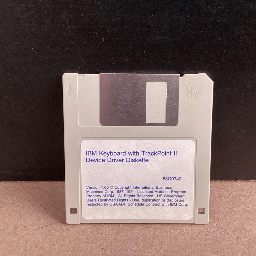 IBM Keyboard With Trackpoint 2 Device Driver Diskette Version 1.00 Floppy Disk