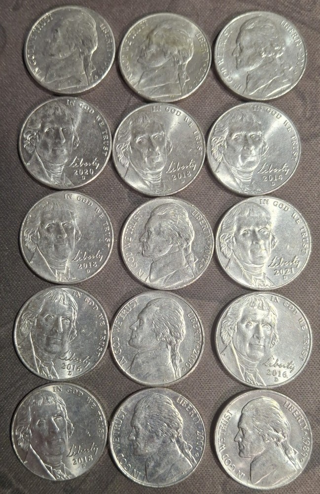 Uncirculated Condition Nickel Roll, Random Dates