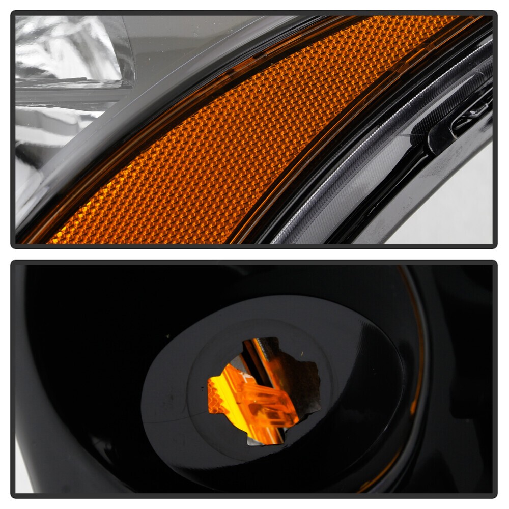 Halogen Headlight For 2009-2011 Ford Focus w/ Bulb Black Crystal Pair Left+Right