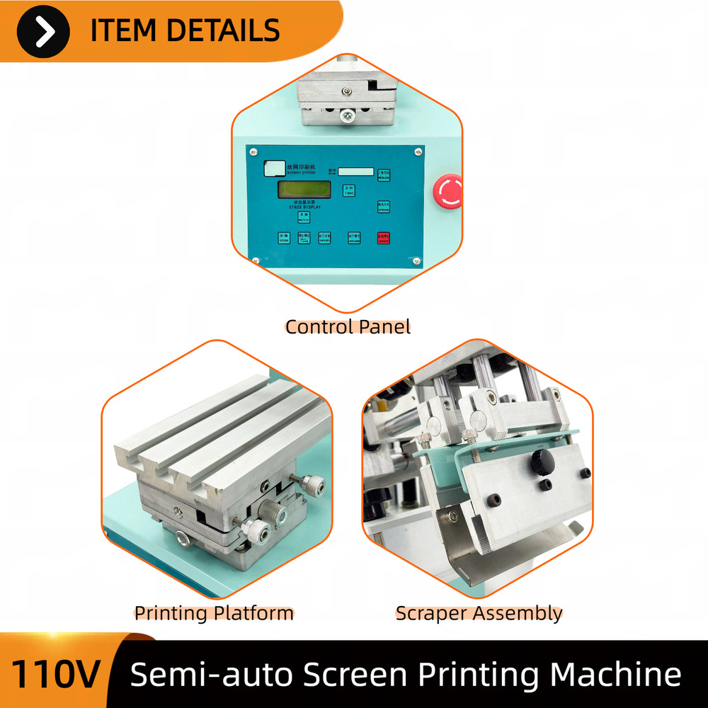 Desktop Small Semi-Automatic Swing Arm Screen Printer For Flat Materials 110V