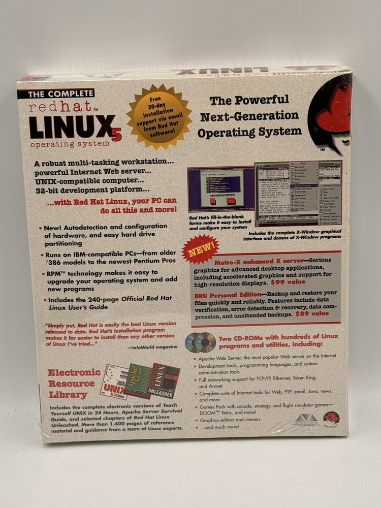Red Hat Linux 4.2 Big Box | Complete Retail Set w/ 2 CD-ROMs (1996)