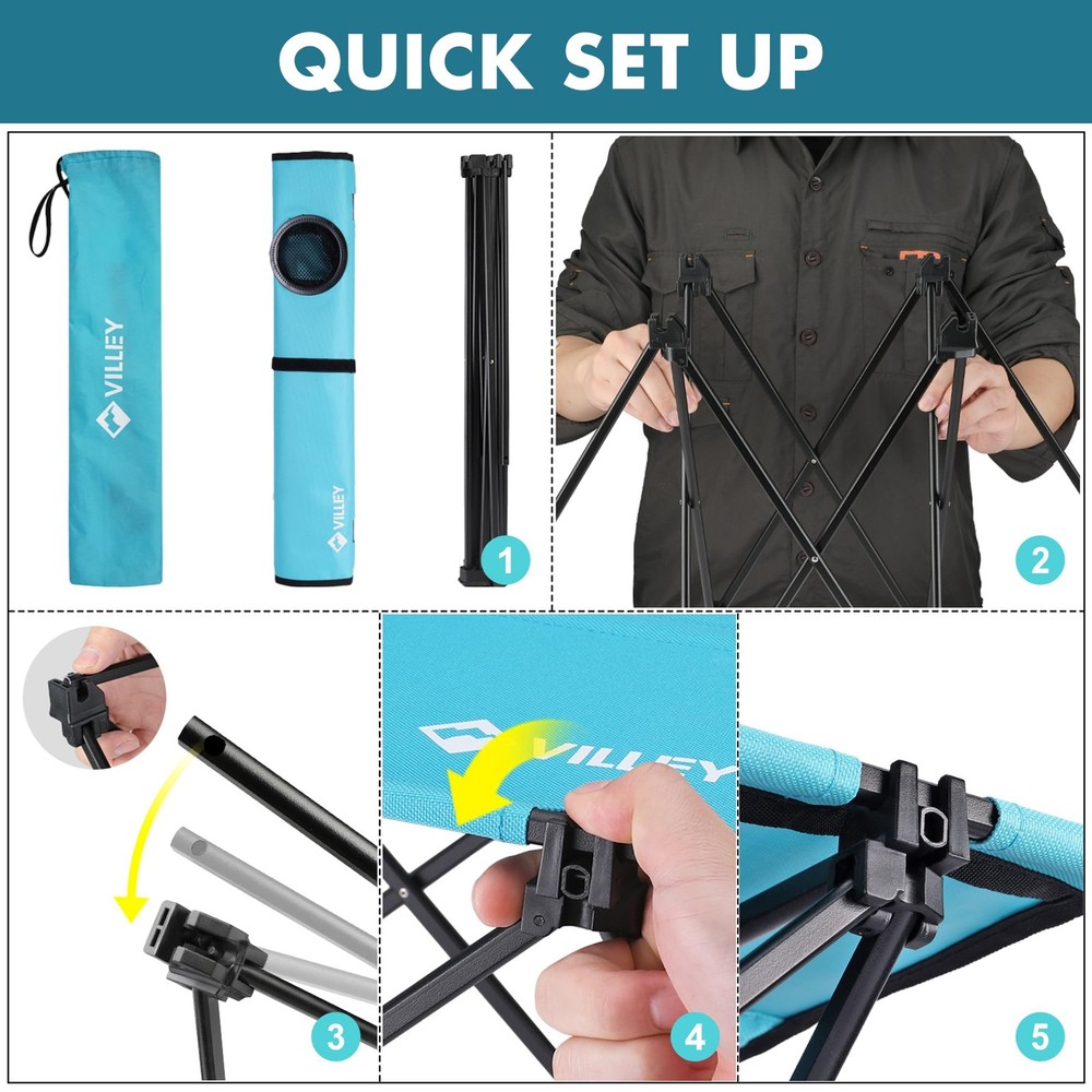 Folding Camping Table, Lightweight Portable Beach Table with 2 Cup Holders & ...