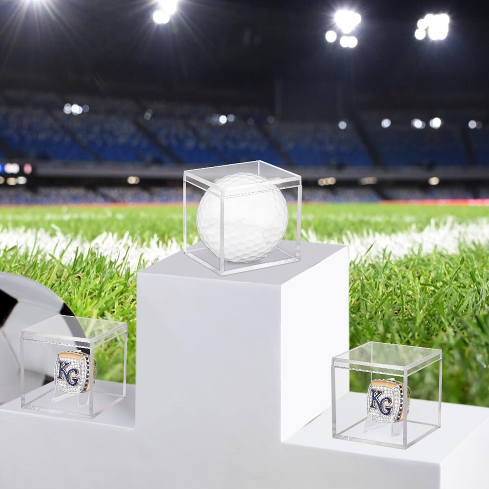 6 Pack Championship Ring Display Case Clear Acrylic 6 Pack,